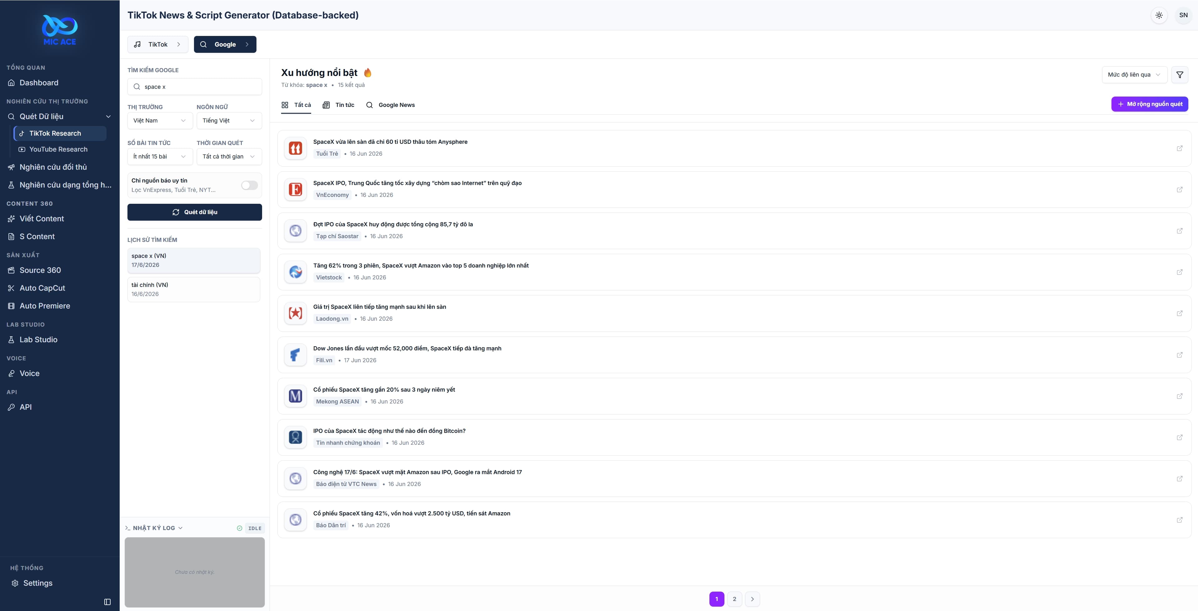 MIC ACE content production tool suite